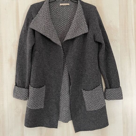 Chiaramente gray‎ wool open front cardigan, size small - Picture 2 of 13